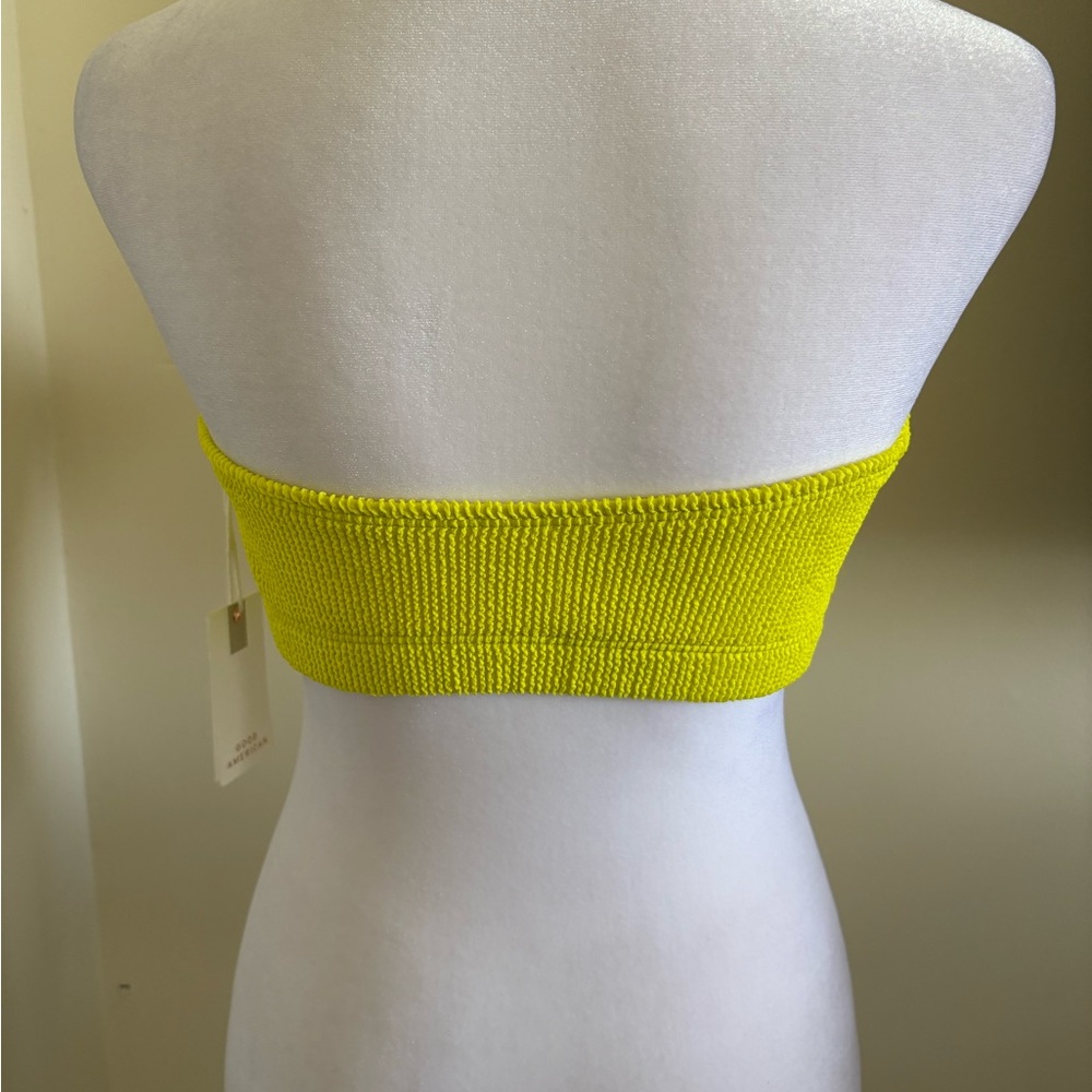 Good American Neon Yellow Always Fits Better Band Bandeau Bikini Top Size L XL - Picture 4 of 10